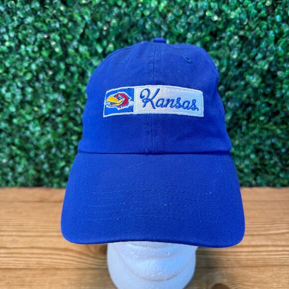 University of Kansas Jayhawks Hat Cap KU Adult One Size Blue Strap Back - Picture 1 of 8